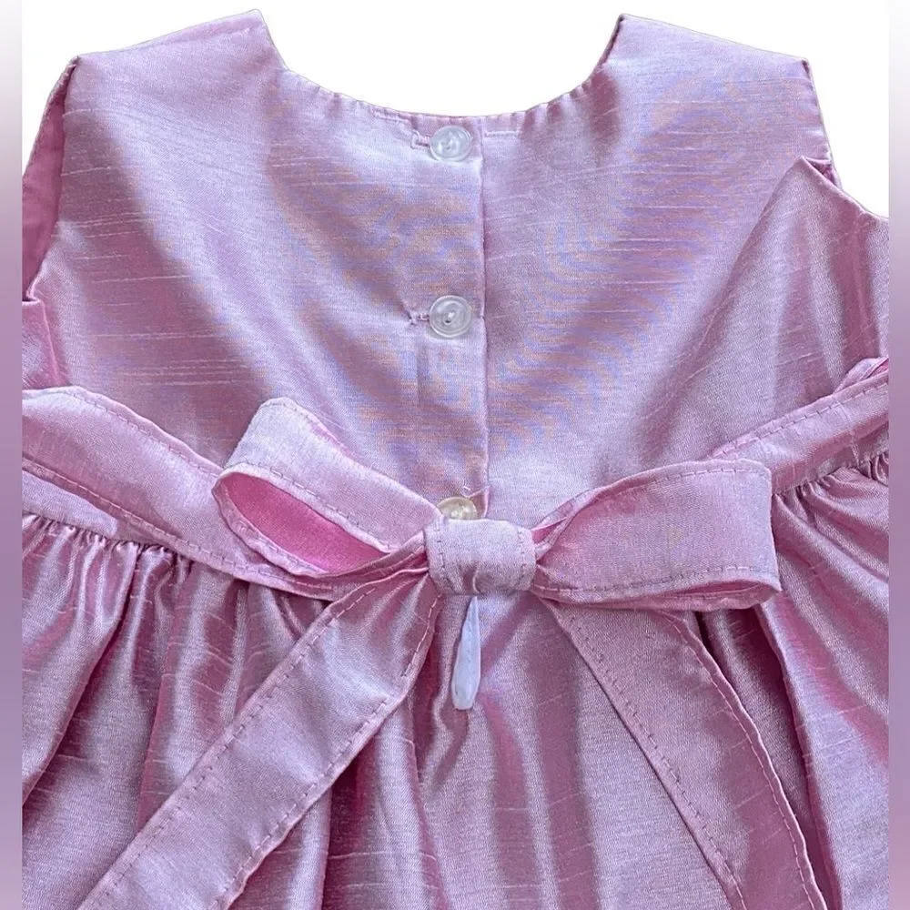 Honeybee Pink Ruffled Dress with Tie Back